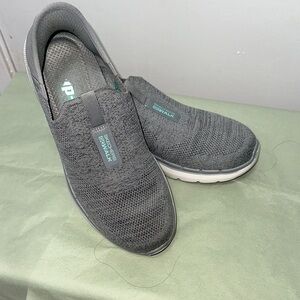 Skechers Gray Slip-On Athletic Shoes